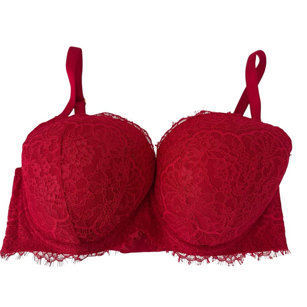 Victoria's Secret Dream Angels Lined Demi Red Lace Underwire Bra Size 36DD